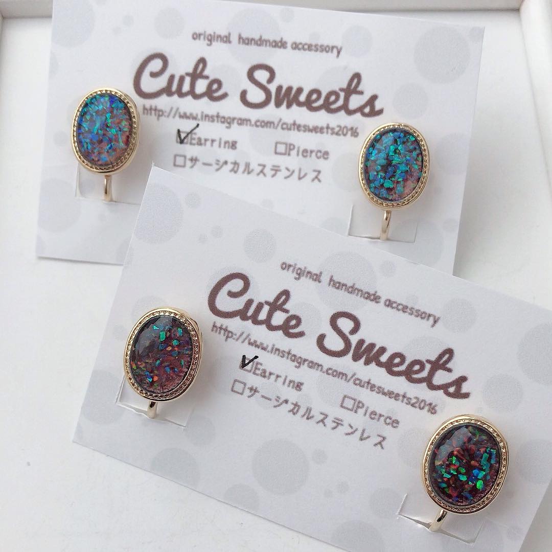 CuteSweets on Instagram: “ちっちゃなイヤリングを 作ってみました