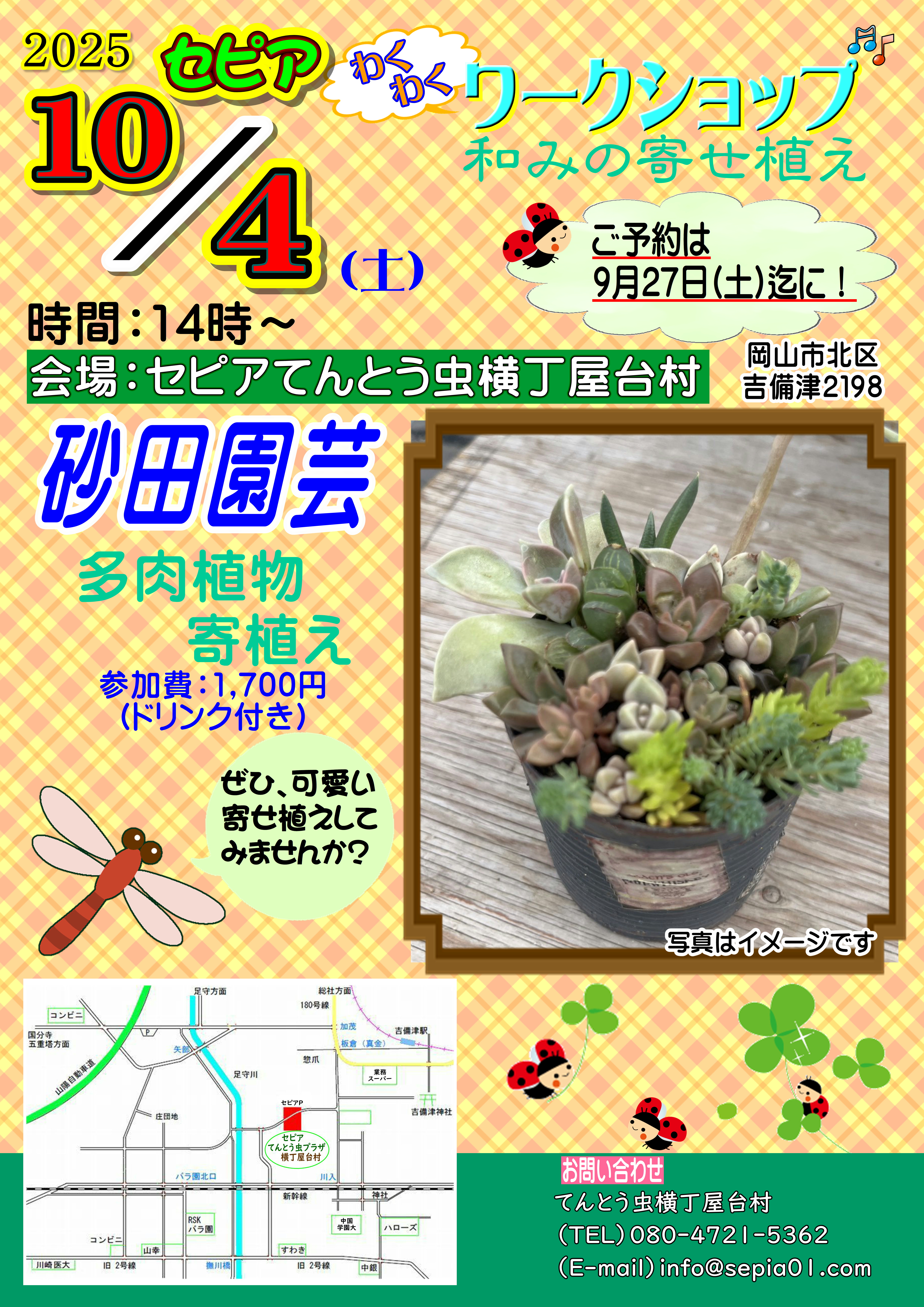 セピアわくわくワークショップ♪ ～和みの寄せ植え～